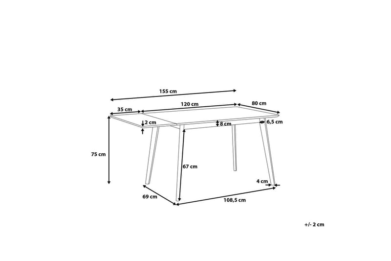 Medio Matbord 155 cm - Vit - Möbler - Matplats - Matbord & köksbord
