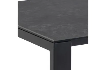 Misam Stort Rektangulärt Matbord 200 cm med Glasskiva, Betong- och Metallutseende - Mörkgrå - Möbler - Matplats - Matbord & köksbord