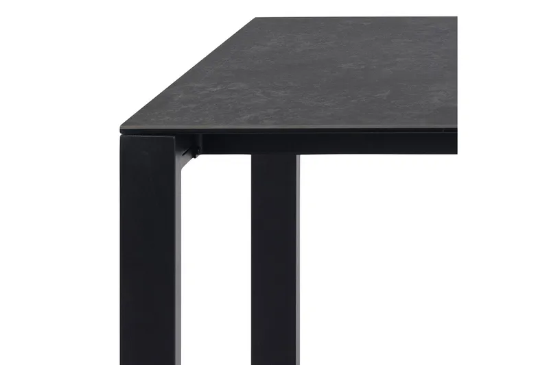 Misam Stort Rektangulärt Matbord 200 cm med Glasskiva, Betong- och Metallutseende - Mörkgrå - Möbler - Matplats - Matbord & köksbord
