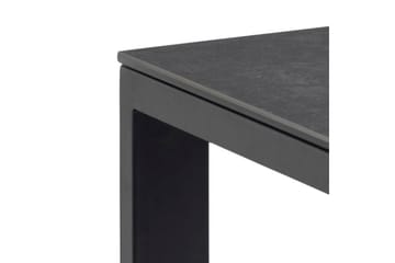 Misam Stort Rektangulärt Matbord 200 cm med Glasskiva, Betong- och Metallutseende - Mörkgrå - Möbler - Matplats - Matbord & köksbord