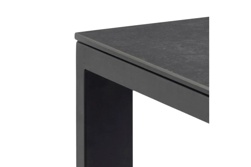 Misam Stort Rektangulärt Matbord 200 cm med Glasskiva, Betong- och Metallutseende - Mörkgrå - Möbler - Matplats - Matbord & köksbord