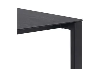 Misam Stort Rektangulärt Matbord 200 cm med Glasskiva, Betong- och Metallutseende - Mörkgrå - Möbler - Matplats - Matbord & köksbord