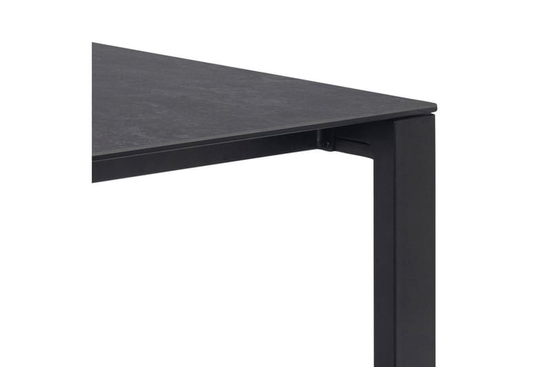 Misam Stort Rektangulärt Matbord 200 cm med Glasskiva, Betong- och Metallutseende - Mörkgrå - Möbler - Matplats - Matbord & köksbord