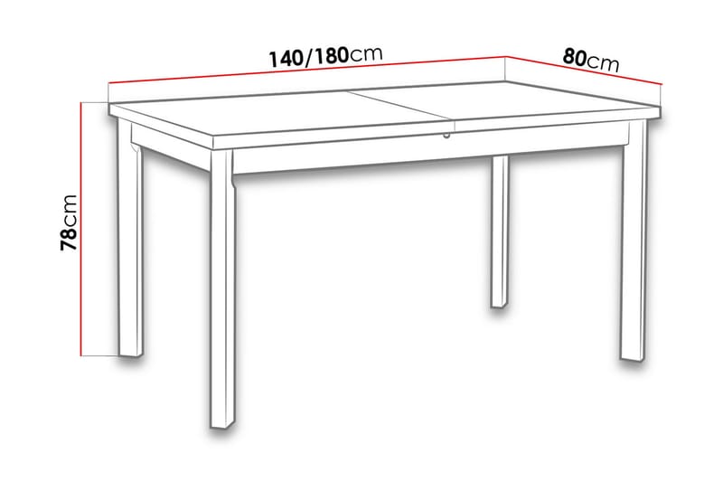 Modena Matbord 140x80x78 cm - Vit - Bord - Matbord & köksbord