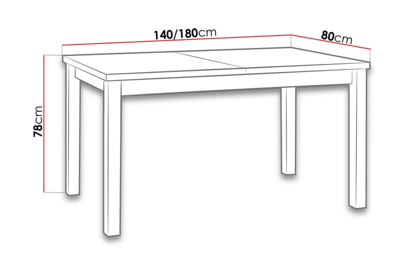 Modena Matbord 140x80x78 cm - Vit - Möbler - Matplats - Matbord & köksbord