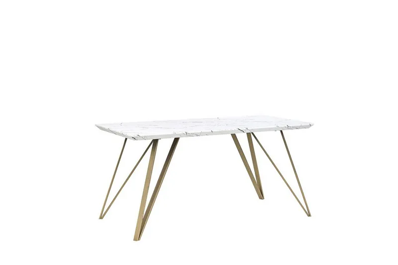 Molden Rektangulärt Matbord 150 cm i Trä med Metallben - Vit - Möbler - Matplats - Matbord & köksbord