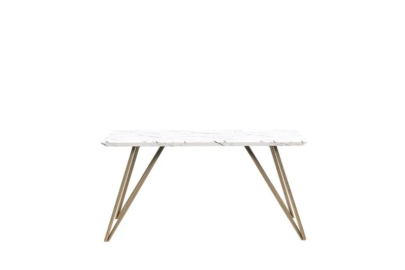 Molden Rektangulärt Matbord 150 cm i Trä med Metallben, Vit
