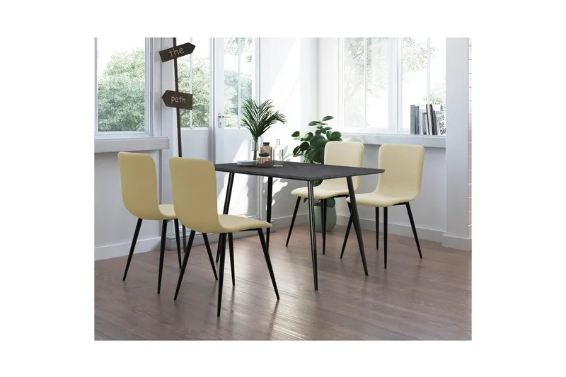 Matbord Monza 120x80x76 cm, Fiskben Greyeik/Svart - 120x80x76 cm, Fiskben Greyeik/Svart - Möbler - Matplats - Matbord & köksbord