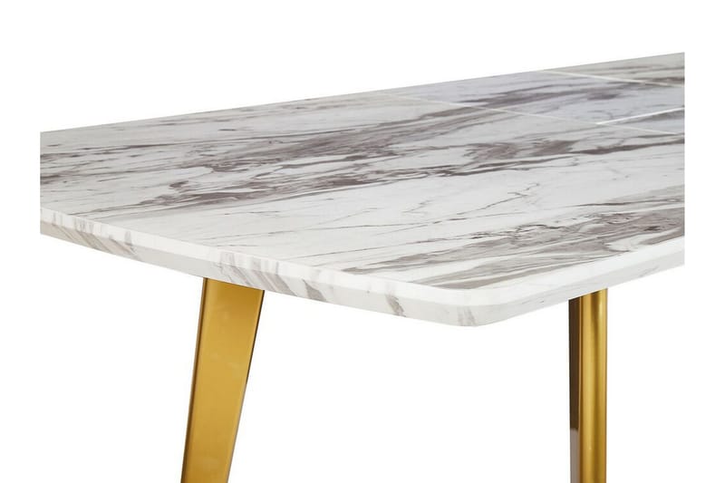 Mosby Matbord 200 cm Hopfällbart - Vit/Guld - Möbler - Matplats - Matbord & köksbord