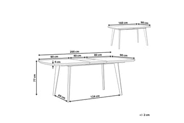 Mosby Matbord 200 cm Hopfällbart - Vit/Guld - Möbler - Matplats - Matbord & köksbord
