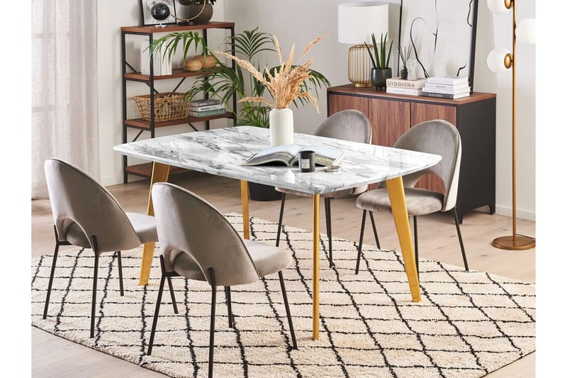 Mosby Matbord 200 cm Hopfällbart - Vit/Guld - Möbler - Matplats - Matbord & köksbord