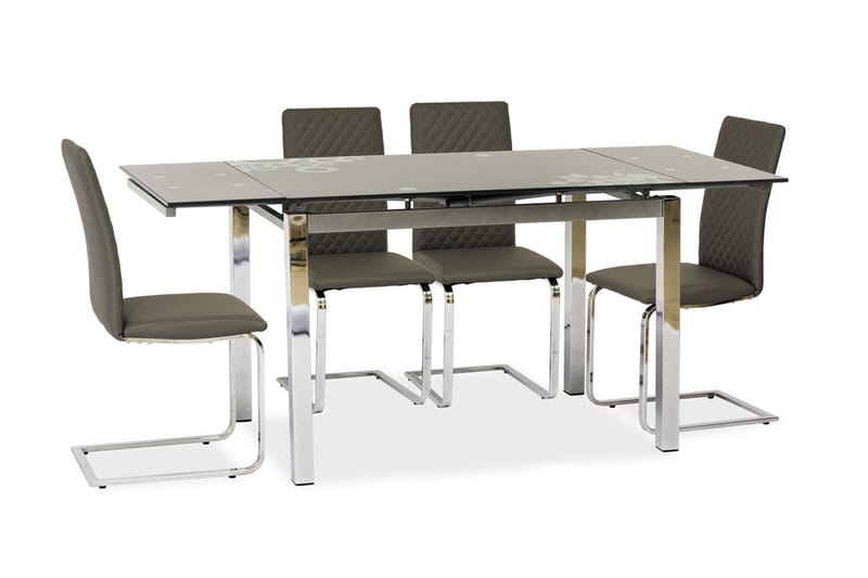 NAIROTO Förlängningsbart Matbord 110 cm Glas/Mörkgrå - Bord - Matbord & köksbord