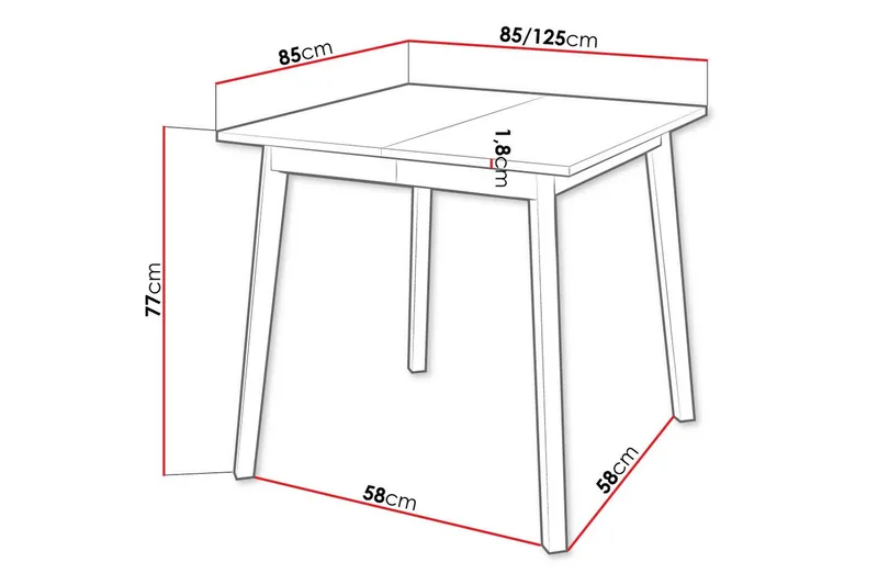 Narberth Litet Utdragbart Kvadratiskt Matbord 85 cm med Betong- och Metallutseende - Ljusgrå - Möbler - Matplats - Matbord & köksbord