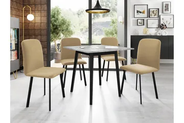 Narberth Litet Utdragbart Kvadratiskt Matbord 85 cm med Betong- och Metallutseende - Ljusgrå - Möbler - Matplats - Matbord & köksbord