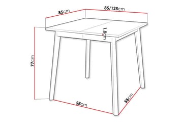 Narberth Litet Utdragbart Kvadratiskt Matbord 85 cm med Metallutseende - Vit - Möbler - Matplats - Matbord & köksbord