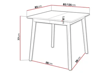 Narberth Litet Utdragbart Kvadratiskt Matbord 85 cm med Trä- och Ekutseende - Svart - Möbler - Matplats - Matbord & köksbord