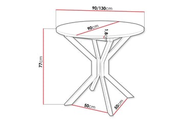 Narberth Litet Utdragbart Runt Matbord 90 cm med Betong- och Metallutseende - Ljusgrå - Möbler - Matplats - Matbord & köksbord