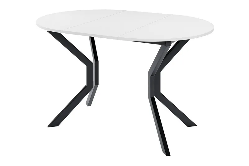 Narberth Litet Utdragbart Runt Matbord 90 cm med Betong- och Metallutseende - Ljusgrå - Möbler - Matplats - Matbord & köksbord