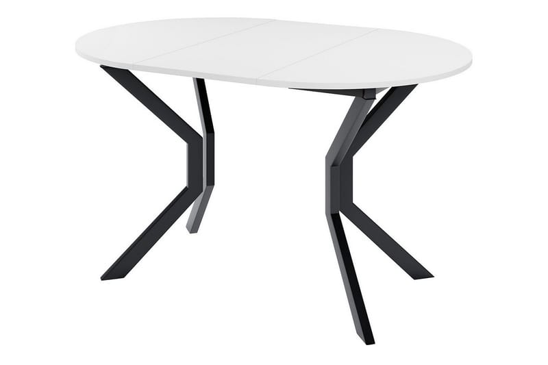 Narberth Litet Utdragbart Runt Matbord 90 cm med Ek- och Metallutseende - Svart - Möbler - Matplats - Matbord & köksbord