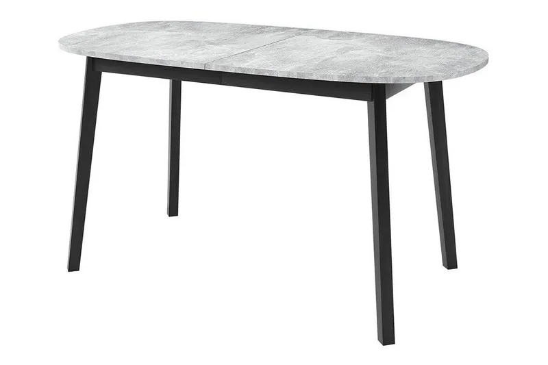 Narberth Utdragbart Ovalt Matbord 150 cm med Betongutseende, Ljusgrå