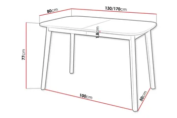 Narberth Utdragbart Rektangulärt Matbord 130 cm i Ek - Svart - Möbler - Matplats - Matbord & köksbord