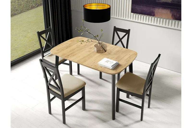 Narberth Utdragbart Rektangulärt Matbord 130 cm i Ek - Svart - Möbler - Matplats - Matbord & köksbord