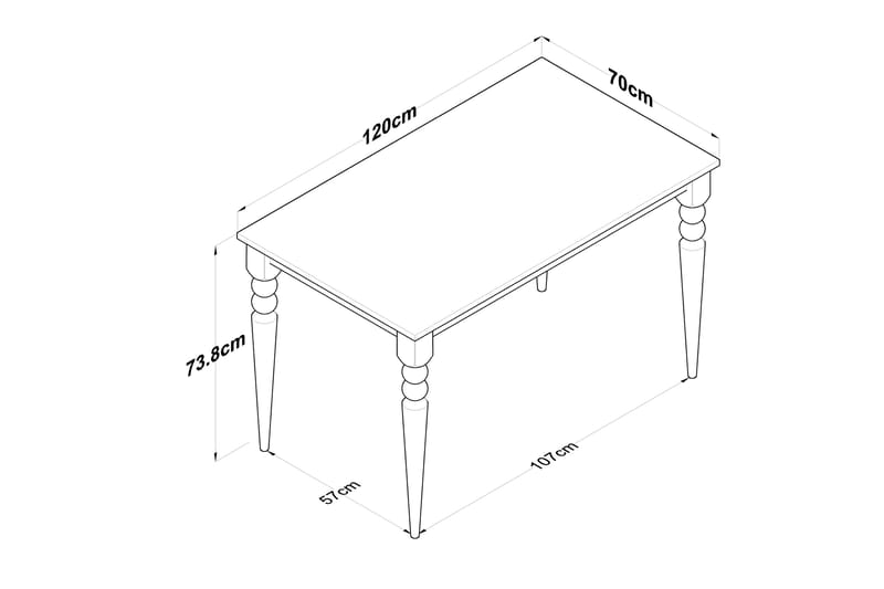 Naryani Matbord 120 cm Valnöt/Vit - Möbler - Matplats - Matbord & köksbord