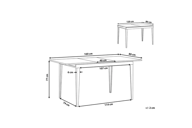 Norley Matbord 160 cm - Svart - Möbler - Matplats - Matbord & köksbord