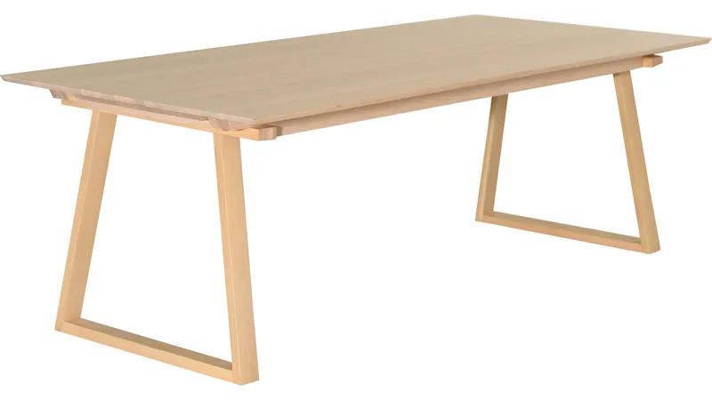 Matbord Norvik 220+50+50 cm, Vitpigmenterad Ek