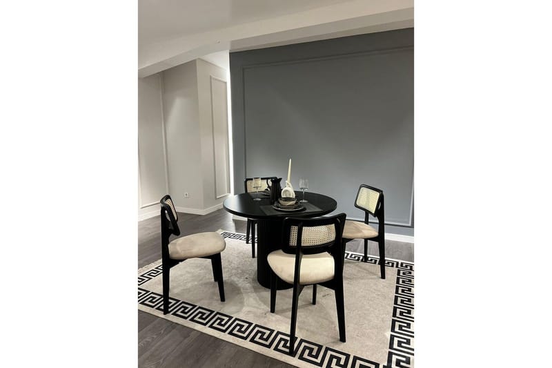 Matbord och stolset (5 delar) Colomieu Svart / Vit - Svart/Vit - Möbler - Matplats - Matgrupp & matbord med stolar