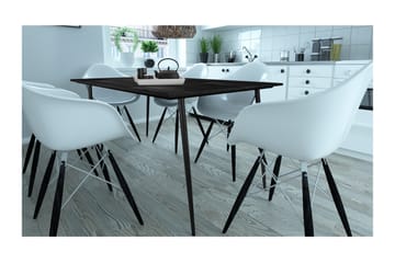 Oktoos Rektangulärt Matbord 160 cm med Trä- och Valnötsutseende - Svart - Möbler - Matplats - Matbord & köksbord