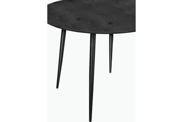 Oktoos Runt Matbord 100 cm med Trä- och Valnötsutseende - Svart - Möbler - Matplats - Matbord & köksbord