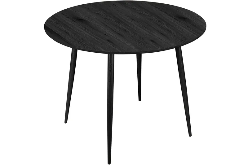 Oktoos Runt Matbord 100 cm med Trä- och Valnötsutseende, Svart