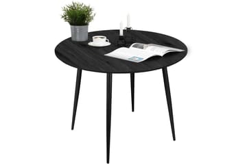 Oktoos Runt Matbord 100 cm med Trä- och Valnötsutseende - Svart - Möbler - Matplats - Matbord & köksbord