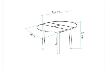 Oliver Litet Runt Matbord 100 cm med Trä- och Ekutseende - Brun / Svart - Möbler - Matplats - Matbord & köksbord