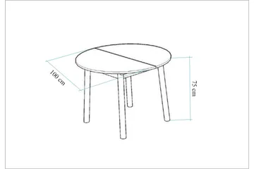 Oliver Litet Runt Matbord 100 cm med Trä- och Ekutseende - Brun / Svart - Möbler - Matplats - Matbord & köksbord