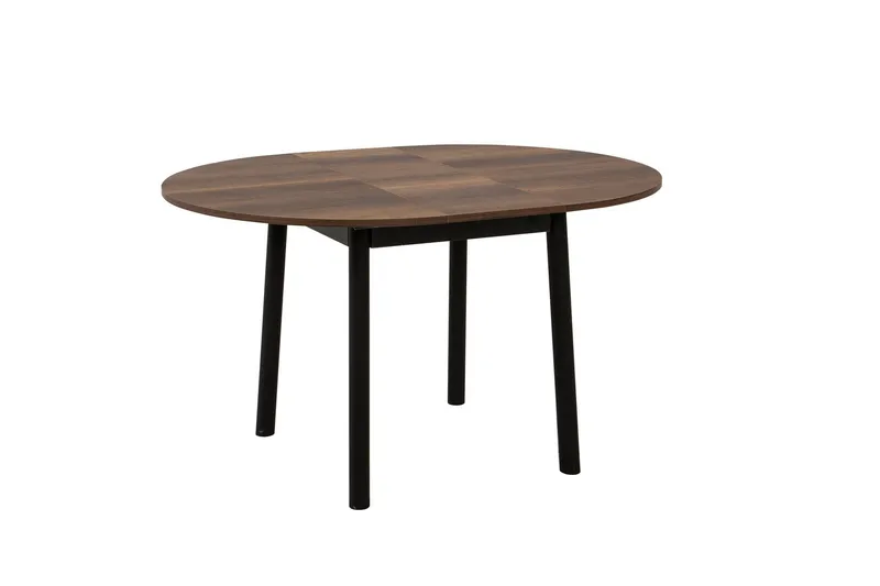 Oliver Litet Runt Matbord 100 cm med Trä- och Valnötsutseende - Brun/Svart - Möbler - Matplats - Matbord & köksbord