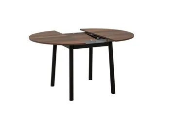 Oliver Litet Runt Matbord 100 cm med Trä- och Valnötsutseende - Brun/Svart - Möbler - Matplats - Matbord & köksbord