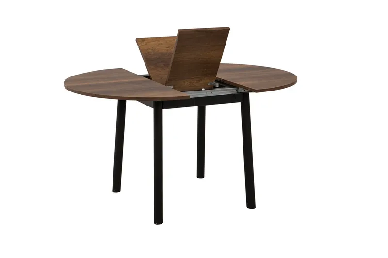 Oliver Litet Runt Matbord 100 cm med Trä- och Valnötsutseende - Brun/Svart - Möbler - Matplats - Matbord & köksbord