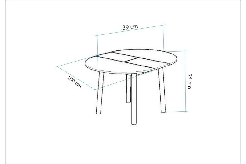 Oliver Matbord 100 cm - Ek/Svart - Möbler - Matplats - Matbord & köksbord