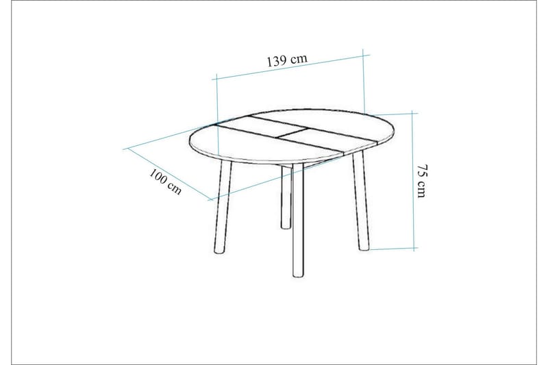 Oliver Matbord 100 cm - Ek/Vit - Möbler - Matplats - Matbord & köksbord