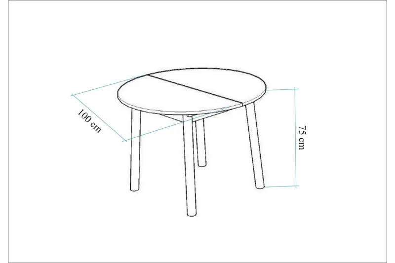 Oliver Matbord 100 cm - Ek/Vit - Möbler - Matplats - Matbord & köksbord