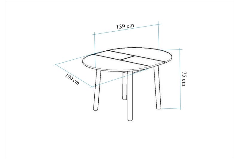 Oliver Matbord 100 cm Ek/Vit - Bord - Matbord & köksbord