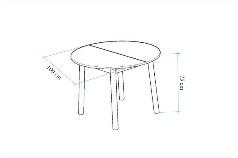 Oliver Matbord 100 cm - Valnöt/Svart - Möbler - Matplats - Matbord & köksbord
