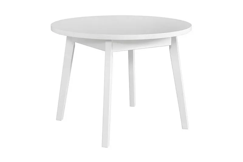 Oslo Runt Matbord 100 cm med Ljust Träutseende, Vit