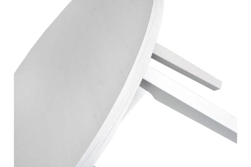 Oslo Runt Matbord 100 cm med Ljust Träutseende - Vit - Möbler - Matplats - Matbord & köksbord