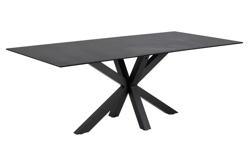 Parkins Rektangulärt Matbord 160 cm med Betong- och Metallutseende, Mörkgrå