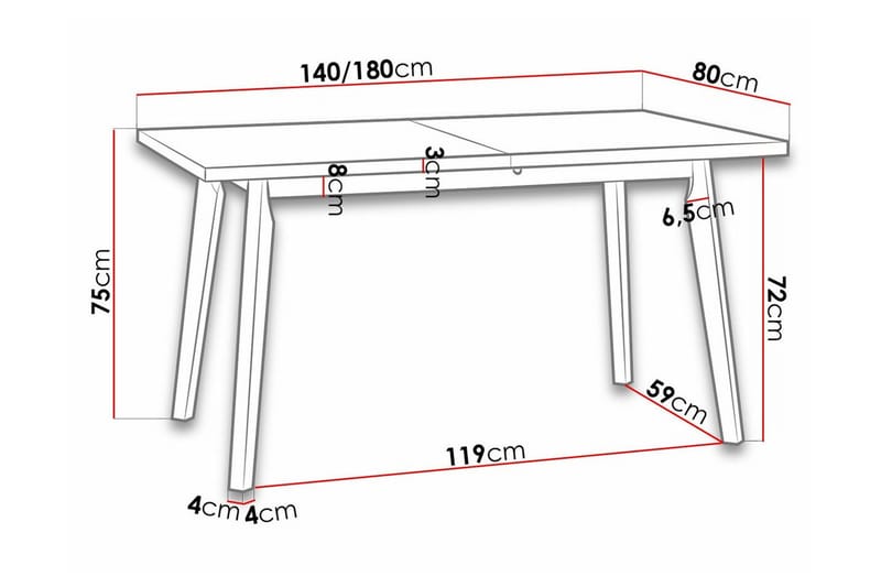 Patrickswell Matbord 80 cm - Vit - Möbler - Matplats - Matbord & köksbord