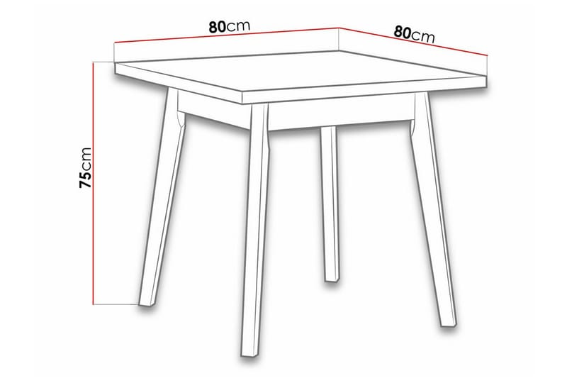Patrickswell Utdragbart Kvadratiskt Matbord 80 cm i Trä med Ekutseende - Vit - Möbler - Matplats - Matbord & köksbord