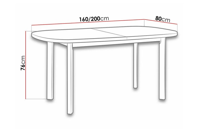 Patrickswell Utdragbart Ovalt Matbord 160 cm i Trä - Vit - Möbler - Matplats - Matbord & köksbord